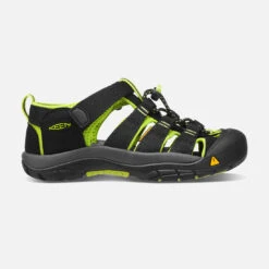 Keen Big Kids' Newport H2 Sandal - Black/Lime Green