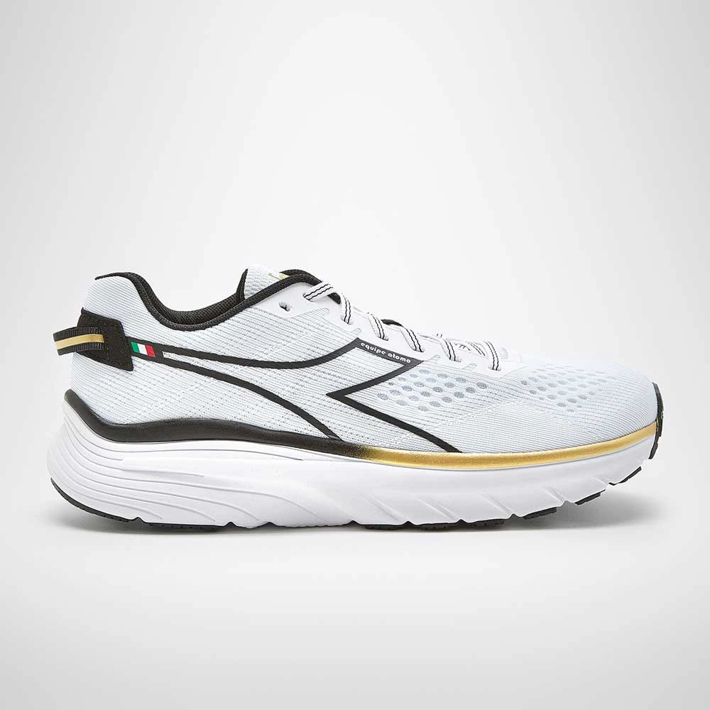 Diadora Men's Equipe Atomo Running Shoe - White/Gold/Black - Regular (D) 3 Diadora Men's Equipe Atomo Running Shoe - White/Gold/Black - Regular (D)