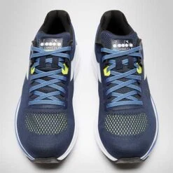 Diadora Men's Mythos Vortice 7 Running Shoe -Black Iris/White/Neon Yellow - Regular (D) -Shoe Sale Shop 101.178060 C9803 50 HR 1