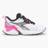 Diadora Women's Vigore 2 Running Shoe - White/Pink Fluo/Black - Regular (B) -Shoe Sale Shop 101.179072 C6034 00 HR