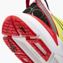 Diadora Men's Mythos Blushield Volo 3 Running Shoe- White/Black/Yellow Fluo - Regular (D) -Shoe Sale Shop 101.179090 C0008 25 HR