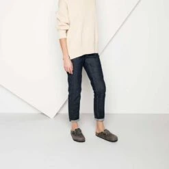 Birkenstock Women's Boston SFB Oiled Leather - Iron - Regular -Shoe Sale Shop 1013255 f look f