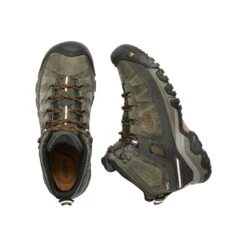 Keen Men's Targhee III Leather Mid Waterproof Hiking Boots - Black Olive/Golden Brown - Regular (D) -Shoe Sale Shop 1017787 PLD large