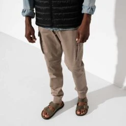 Birkenstock Men's Arizona Rugged Sandal - Faded Khaki - Regular -Shoe Sale Shop 1018463 f look m