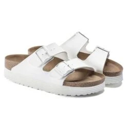 Birkenstock Arizona Platform Vegan - White- Medium/Narrow -Shoe Sale Shop 1018581 pair