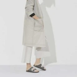 Birkenstock Arizona Shearling Sandals - Iron Natural- Medium/Narrow -Shoe Sale Shop 1021067 f look f