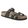 Birkenstock Women's Franca Oiled Leather Sandals- Black- Regular/Wide -Shoe Sale Shop 1021203