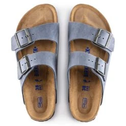 Birkenstock Arizona SFB Oil Leather Sandal - Dusty Blue - Regular/Wide -Shoe Sale Shop 1022477 top