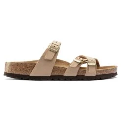 Birkenstock Women's Franca Nubuck Soft Footbed - Sandcastle- Regular/Wide -Shoe Sale Shop 1022956 side