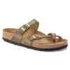 Birkenstock Women's Mayari Oiled Leather Sandal- Green Olive- Regular/Wide