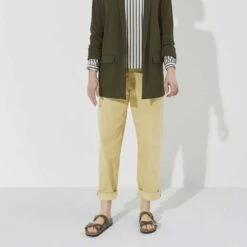 Birkenstock Women's Franca Cork Green Olive Oiled Leather Sandal - Regular/Wide -Shoe Sale Shop 1023310 f look f