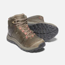 Keen Women's Terradora II Leather Mid Waterproof Boots - Brindle/Redwood - Regular (B) -Shoe Sale Shop 1023728 PPS PDP