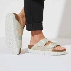 Birkenstock Women's Arizona Platform Sandal- Watercolor Pink- Medium/Narrow -Shoe Sale Shop 1024597 f closeup f