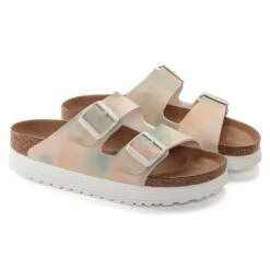 Birkenstock Women's Arizona Platform Sandal- Watercolor Pink- Medium/Narrow -Shoe Sale Shop 1024597 pair