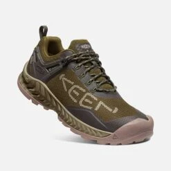 Keen Men's NXIS Evo WP Hiking Shoe - Dark Olive/Black Olive - Regular (D) -Shoe Sale Shop 1025909 3Q PDP 1