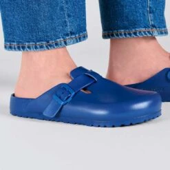 Birkenstock Women's Boston EVA Clog - Navy - Medium/Narrow -Shoe Sale Shop 1026216 f closeup m