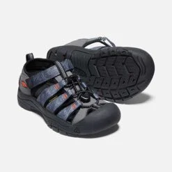 Keen Big Kids' Newport H2 - Steel Grey/Black -Shoe Sale Shop 1026277 PPS PDP