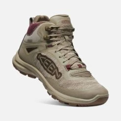 Keen Women's Terradora Flex Mid WP Hiking Boot - Plaza Taupe/Windsor Wine - Regular (B) -Shoe Sale Shop 1026878 3Q PDP