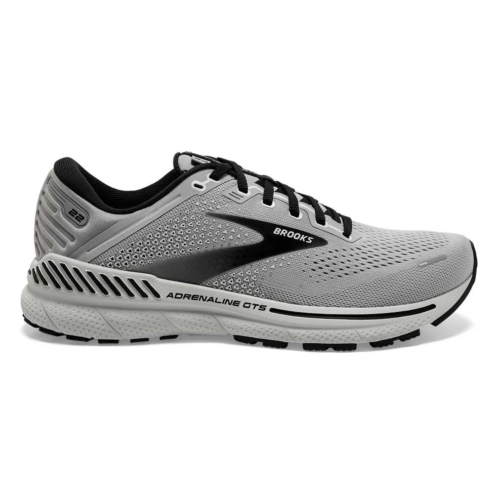 BROOKS Men's Adrenaline GTS 22 Running Shoe - Alloy/Grey/Black- Narrow (B) 3 BROOKS Men's Adrenaline GTS 22 Running Shoe - Alloy/Grey/Black- Narrow (B)