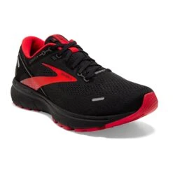 BROOKS Men's Ghost 14 GoreTEX Running Shoe - Black/Blackened Pearl/High Risk Red — Regular (D) -Shoe Sale Shop 110368 004 A Ghost 14 GTX