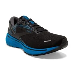 BROOKS Men's Ghost 14 Running Shoe - Black/Blackened Pearl/Blue — Regular (D) -Shoe Sale Shop 110369 056 A Ghost 14 32be5ce1 5a45 4293 8dcf 1c21cb2fa5ce