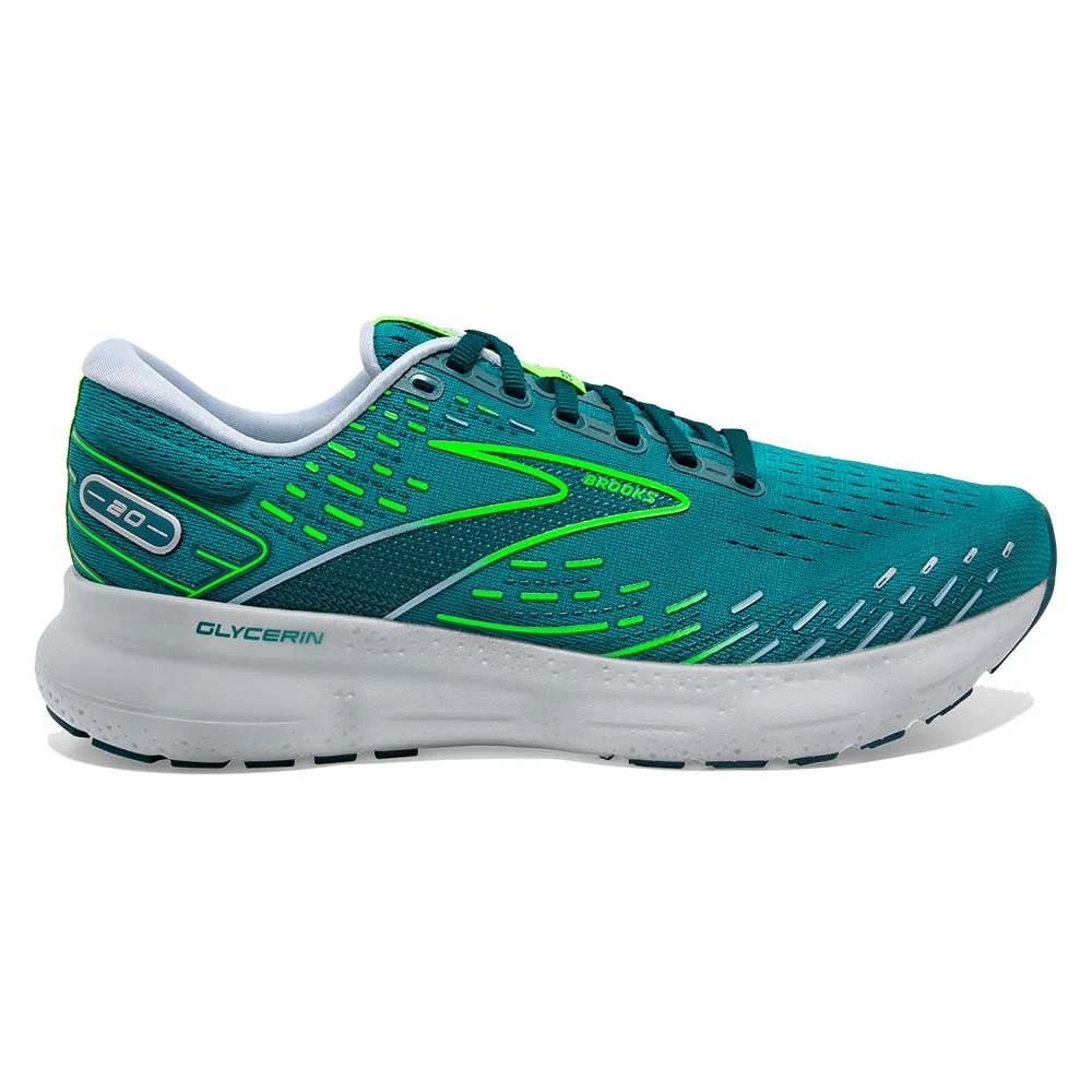 BROOKS Men's Glycerin 20 Running Shoe - Kayaking/Heron/Green Gecko - Regular (D) 3 BROOKS Men's Glycerin 20 Running Shoe - Kayaking/Heron/Green Gecko - Regular (D)