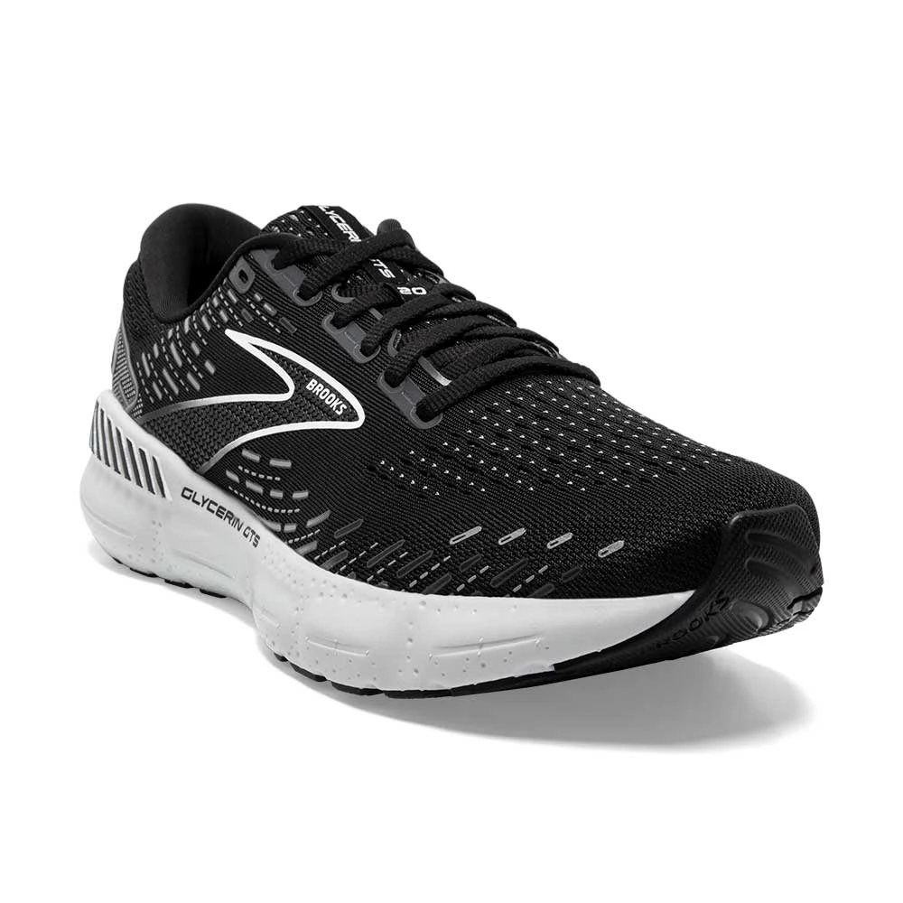 BROOKS Men's Glycerin GTS 20 Running Shoe- Black/White/Alloy- Regular (D) 6 BROOKS Men's Glycerin GTS 20 Running Shoe- Black/White/Alloy- Regular (D) - Image 4