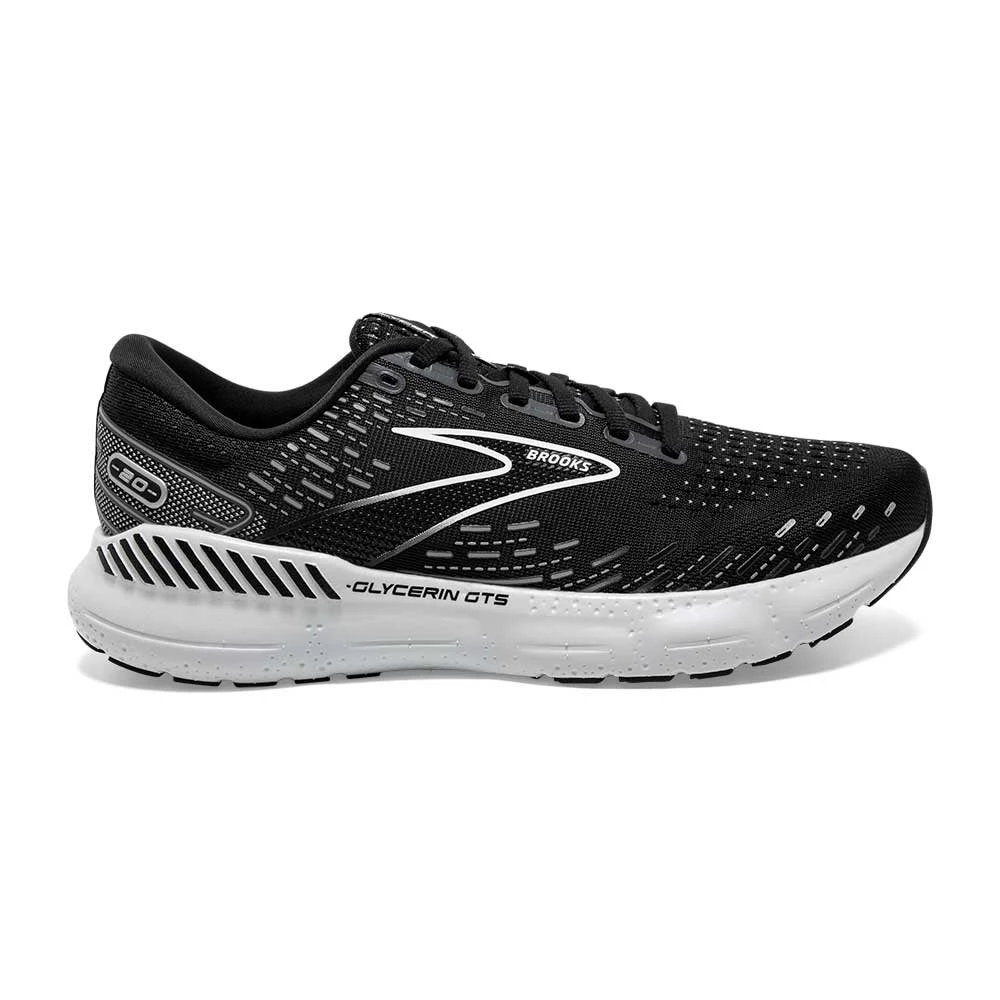 BROOKS Men's Glycerin GTS 20 Running Shoe- Black/White/Alloy- Regular (D) 3 BROOKS Men's Glycerin GTS 20 Running Shoe- Black/White/Alloy- Regular (D)