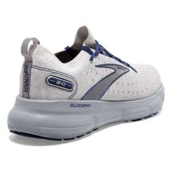 BROOKS Men's Glycerin StealthFit 20 Running Shoe - Oyster/Alloy/Blue Depths - Regular (D) -Shoe Sale Shop 110384 081 H Glycerin StealthFit 20