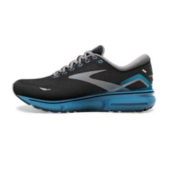 BROOKS Men's Ghost 15 Running Shoe- Black/Blackened Pearl/Blue- Regular (D) -Shoe Sale Shop 110393 056 M Ghost 15