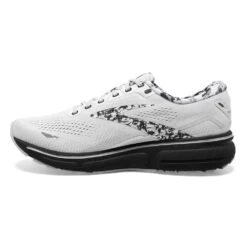 BROOKS Men's Ghost 15 Running Shoe- White/Ebony/Oyster -Shoe Sale Shop 110393 149 M Ghost 15
