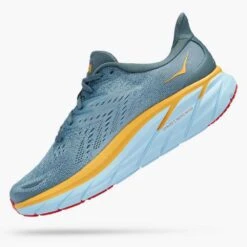 Hoka Men's Clifton 8 Running Shoe- Goblin Blue/Mountain Spring— Regular (D) -Shoe Sale Shop 1119393 GBMS 4