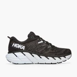 Hoka Men's Gaviota 4 - Black/White - Wide (2E) -Shoe Sale Shop 1123198 BWHT 7