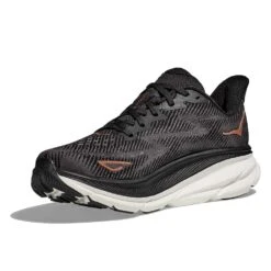 Hoka Women's Clifton 9 Running Shoe - Black/Copper - Wide (D) -Shoe Sale Shop 1127896 BCPPR 3
