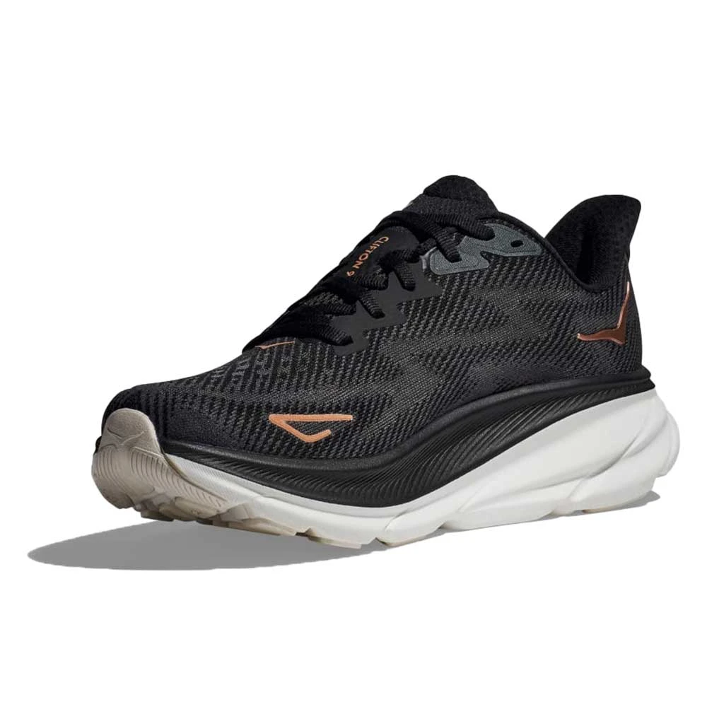 Hoka Women's Clifton 9 Running Shoe - Black/Rose Gold - Regular (B) 4 Hoka Women's Clifton 9 Running Shoe - Black/Rose Gold - Regular (B) - Image 2