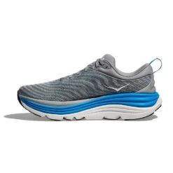 Hoka Men's Gaviota 5 Running Shoe - Limestone/Diva Blue - Wide (2E) -Shoe Sale Shop 1134234 LDVB 8