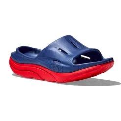 Hoka Unisex Ora Recovery Slide 3 - Bellwether Blue/Red Alert - Regular (D) -Shoe Sale Shop 1135061 BBRA 6