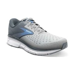 BROOKS Women's Dyad 11 Running Shoe- Grey/White/Blue - Wide (D) -Shoe Sale Shop 120312 065 A Dyad 11 bc3be288 5ba0 478d b583 41ea93a479ac