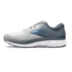 BROOKS Women's Dyad 11 Running Shoe - Grey/White/Blue - Extra Wide (2E) -Shoe Sale Shop 120312 065 M Dyad 11