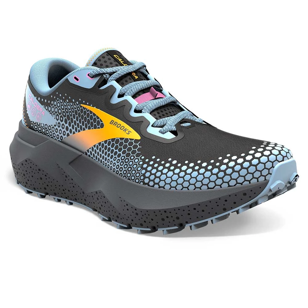 BROOKS Women's Caldera 6 Trail Shoe - Black/Blue/Yellow- Regular (B) 4 BROOKS Women's Caldera 6 Trail Shoe - Black/Blue/Yellow- Regular (B) - Image 2
