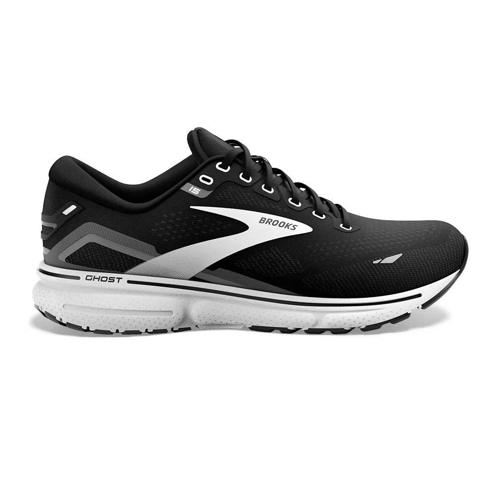 BROOKS Women's Ghost 15 Running Shoe - Black/Blackened Pearl/White- Wide (D) 3 BROOKS Women's Ghost 15 Running Shoe - Black/Blackened Pearl/White- Wide (D)