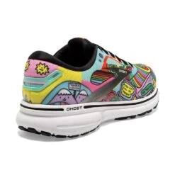 BROOKS Women's Ghost 15 Run Proud Running Shoe- Black/White/Multi- Regular (B) -Shoe Sale Shop 120380 058 H Ghost 15