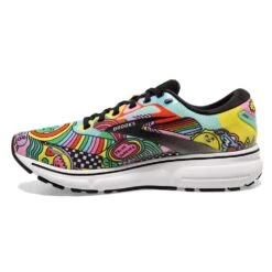 BROOKS Women's Ghost 15 Run Proud Running Shoe- Black/White/Multi- Regular (B) -Shoe Sale Shop 120380 058 M Ghost 15
