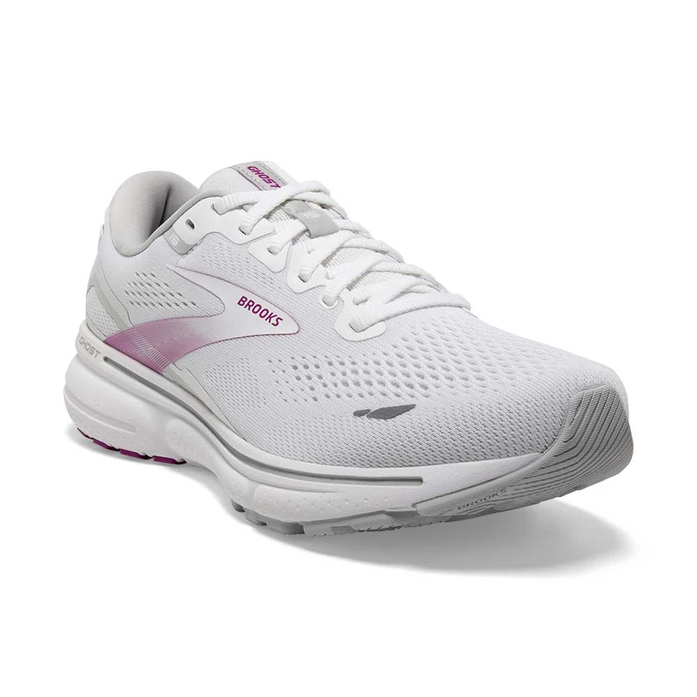 BROOKS Women's Ghost 15 - White/Oyster/Viola 4 BROOKS Women's Ghost 15 - White/Oyster/Viola - Image 2