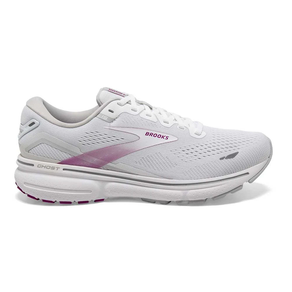 BROOKS Women's Ghost 15 - White/Oyster/Viola 3 BROOKS Women's Ghost 15 - White/Oyster/Viola