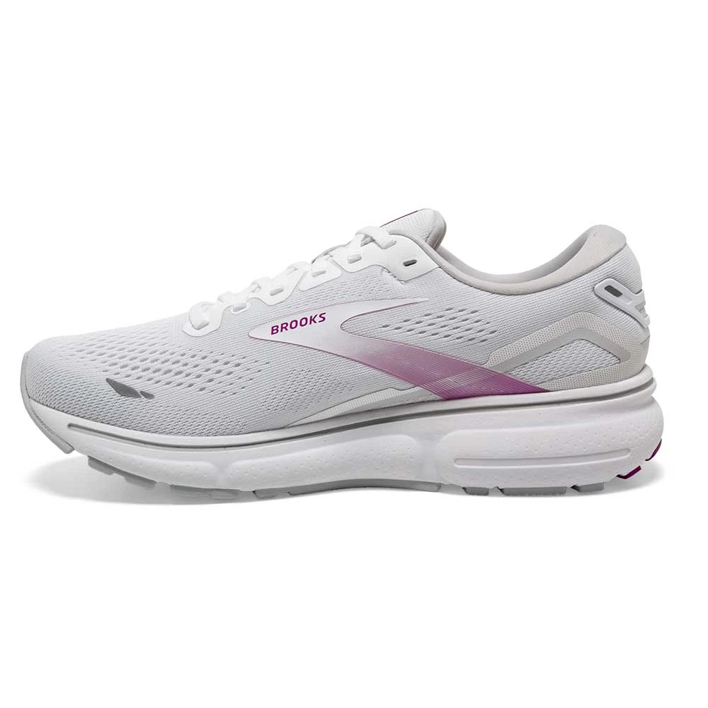 BROOKS Women's Ghost 15 - White/Oyster/Viola 5 BROOKS Women's Ghost 15 - White/Oyster/Viola - Image 3