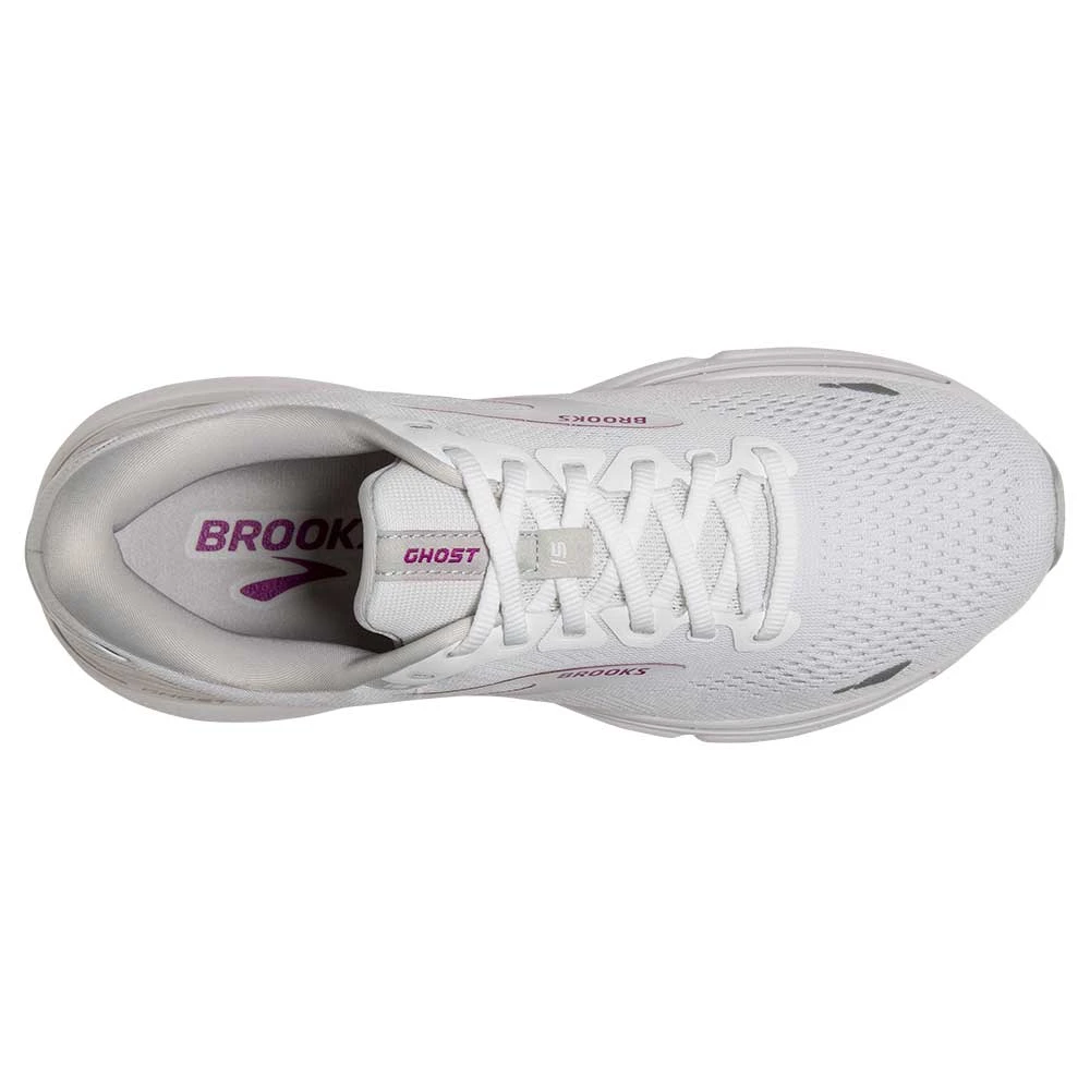 BROOKS Women's Ghost 15 - White/Oyster/Viola 7 BROOKS Women's Ghost 15 - White/Oyster/Viola - Image 5