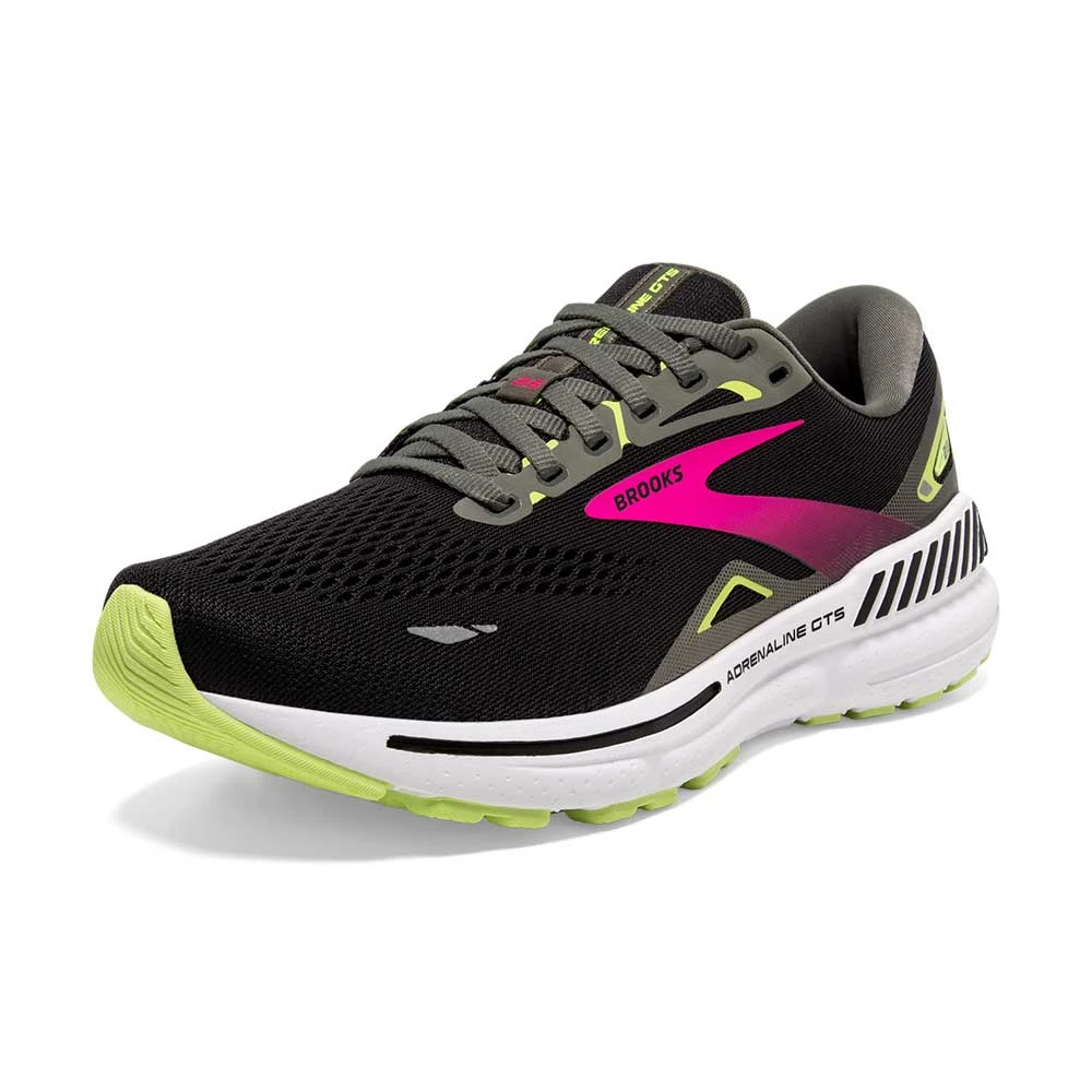 BROOKS Women's Adrenaline GTS 23 Running Shoe - Black/Gunmetal/Sharp Green- Wide (D) 5 BROOKS Women's Adrenaline GTS 23 Running Shoe - Black/Gunmetal/Sharp Green- Wide (D) - Image 3