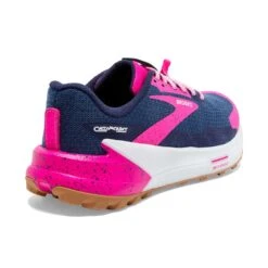 BROOKS Women's Catamount 2 Trail Running Shoe- Peacoat/Pink/Biscuit- Regular (B) -Shoe Sale Shop 120388 425 H Catamount 2