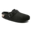 Birkenstock Boston Shearling Black Suede Leather- Regular/Wide -Shoe Sale Shop 259883 1